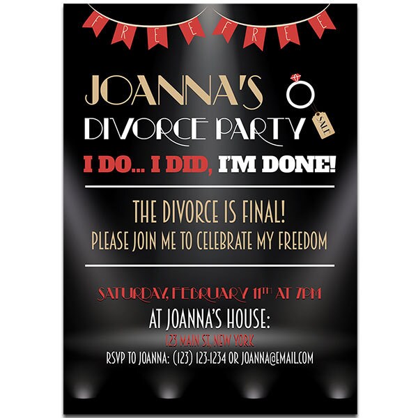 Girls Night Out Divorce Party Invitations Etsy
