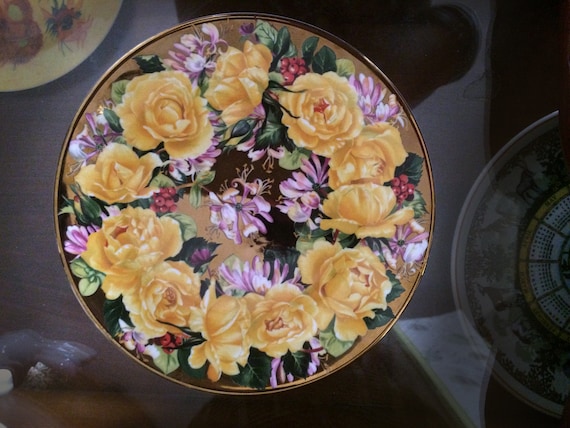 英国製 worcesterボタニカル❁﻿リースと金彩の美しいプレート大 Collectible Decorative Royal Worcester 