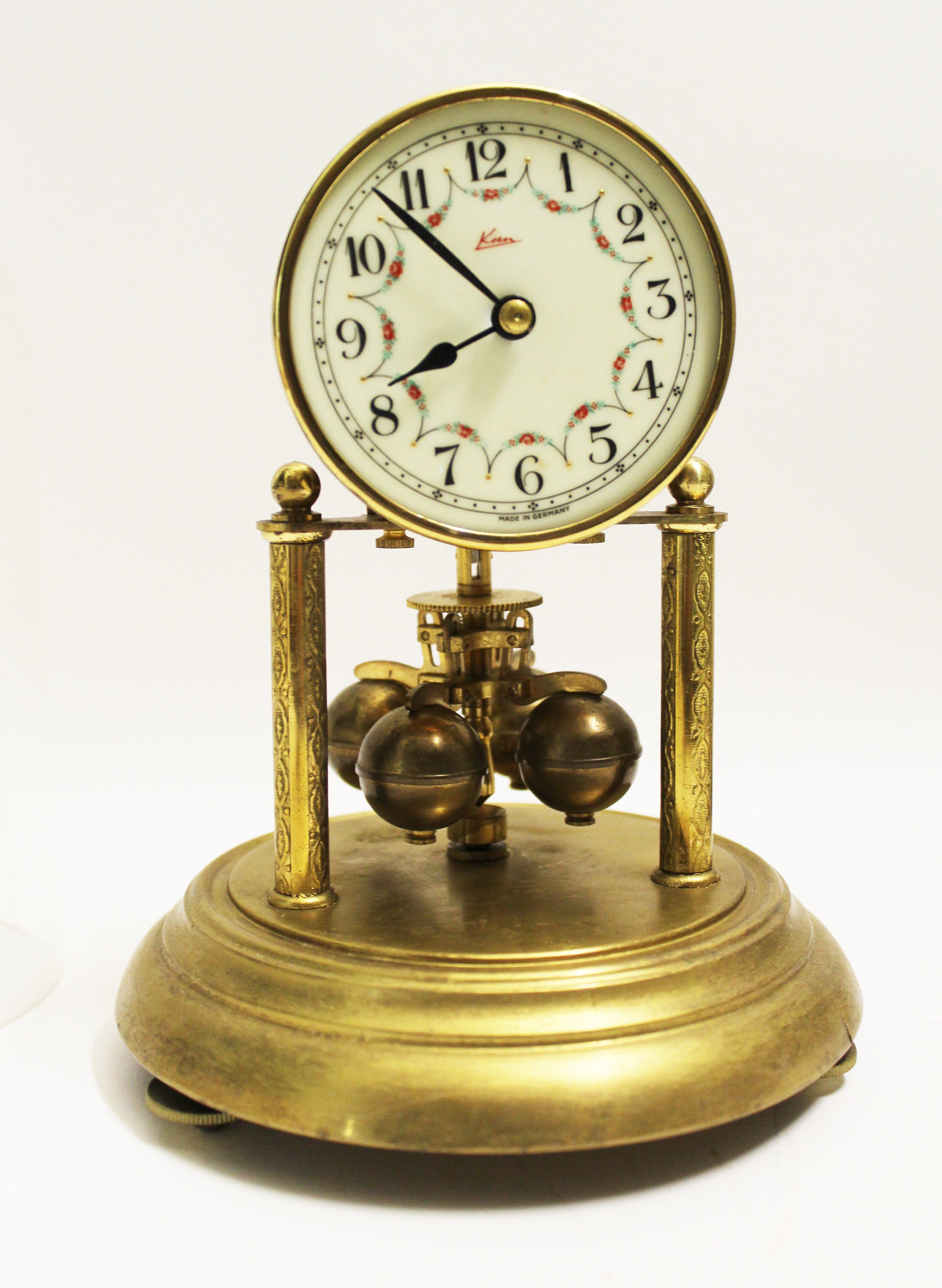 Vintage Kern 400-day Anniversary Clock With Glass Dome, Made in