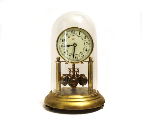 Vintage Kern 400-day Anniversary Clock With Glass Dome, Made in