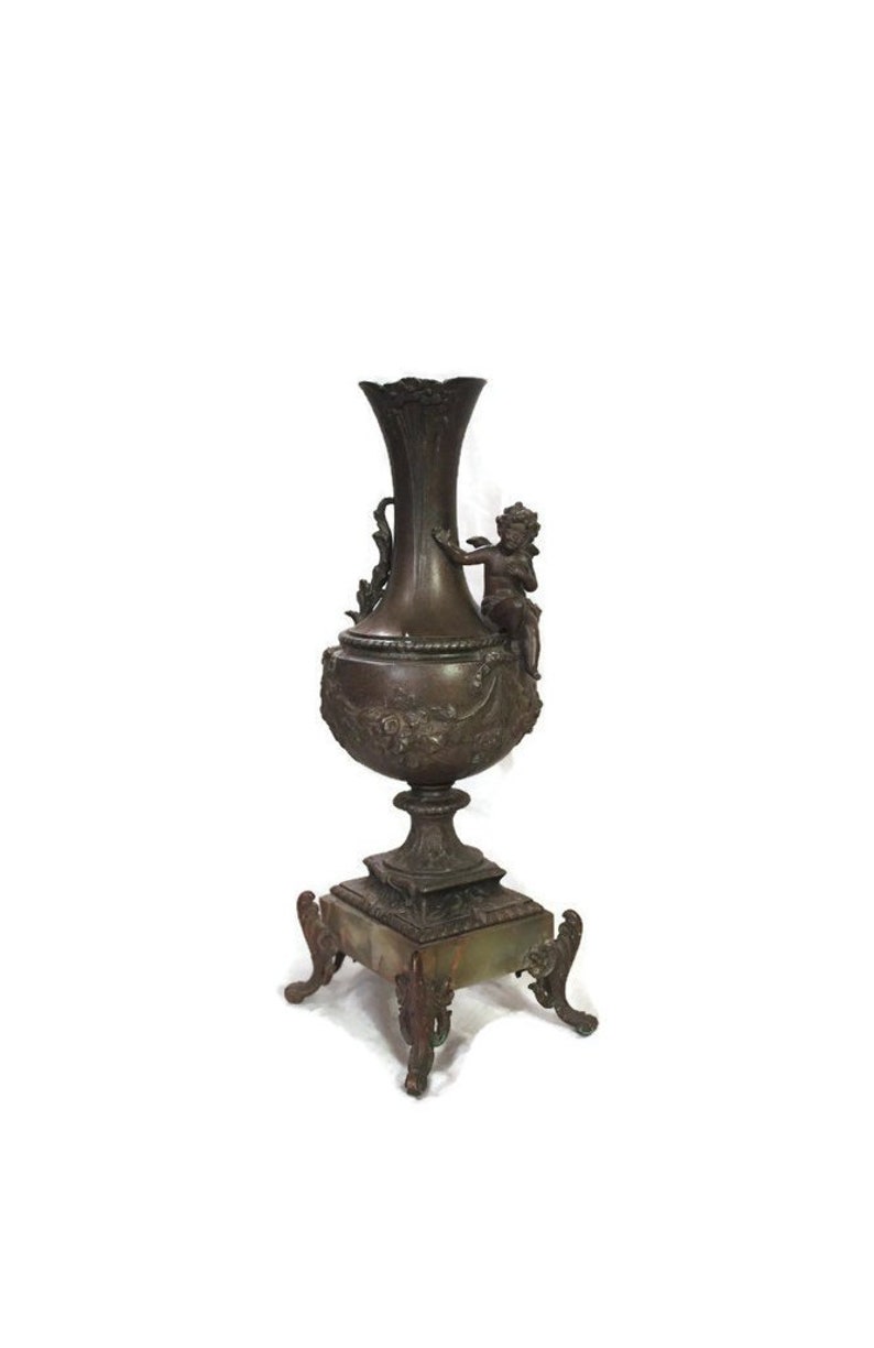 Candelabra French antique early 19th century bronze marble. image 0