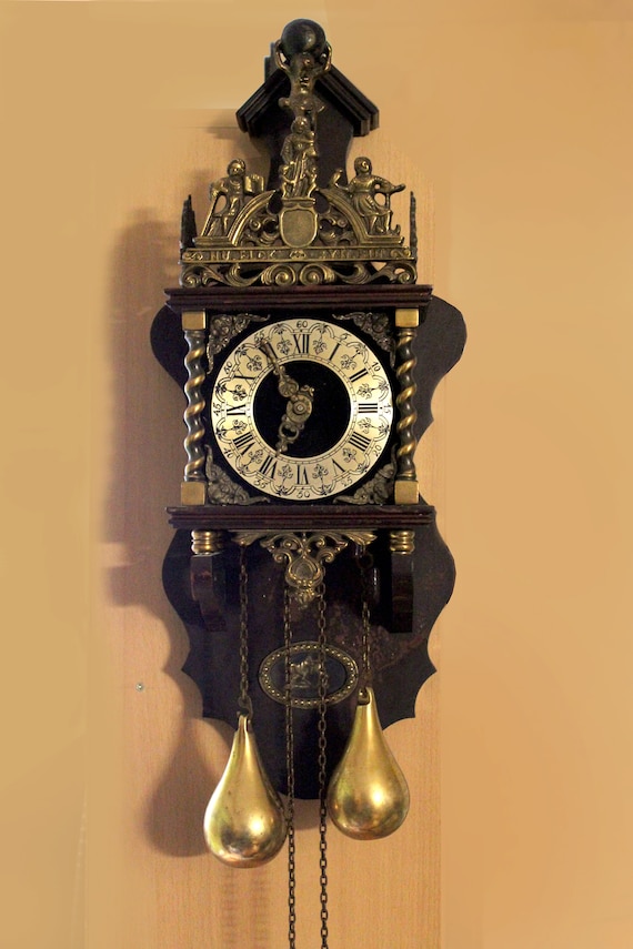 Vintage Dutch Warmink Zaanse Wall Clock: Oak & Bronze - Etsy