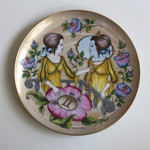 Hutschenreuther wall plate Zwillinge ( Gemini ) in limited edition" Sign of the Zodiac" by Ole Winther