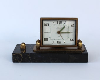 Vintage West Germany table alarm clock. Forestville Mantel Clock well working alarm clock