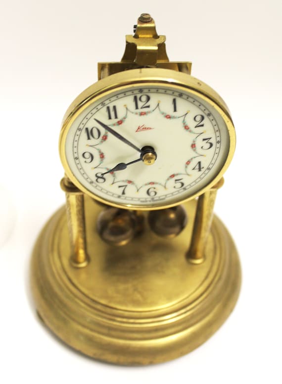 Vintage Kern 400-day Anniversary Clock With Glass Dome, Made in