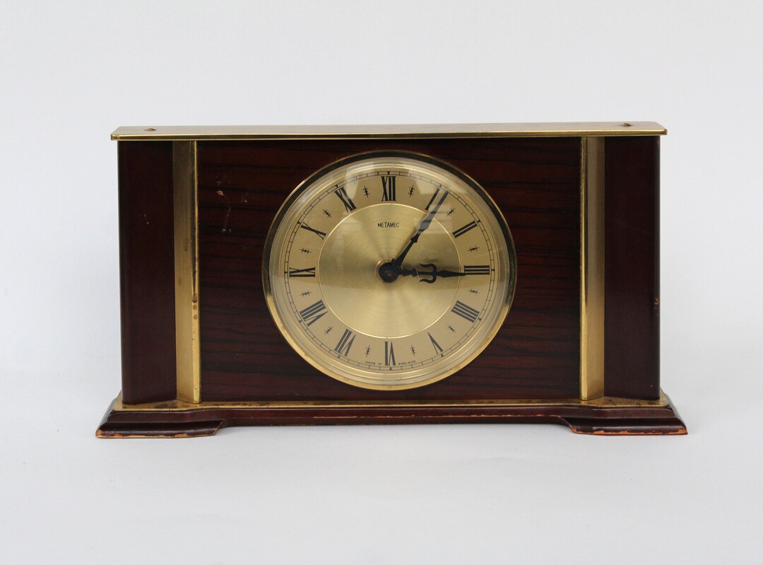 Metamec 8 Day Mechanical Wind up Mantle Clock From 1960s Etsy