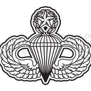 Airborne Master Jumper Vinyl Cut Decal, US Paratrooper, Master Paratrooper, United States Army Airborne, Paratrooper Jumper