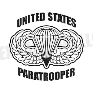 Airborne Jumper Vinyl Cut Decal, US Paratrooper, Paratrooper, United States Army Airborne, Paratrooper Jumper, United States Paratrooper