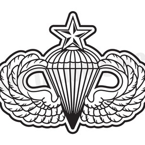 Airborne Senior Jumper Vinyl Cut Decal, US Paratrooper, Senior Paratrooper, United States Army Airborne, Paratrooper Jumper
