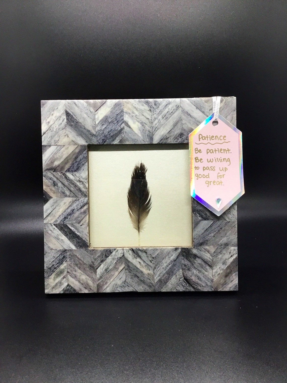 Framed Feather Real Feather Art Real Feathers Coastal Decor Beach House Coastal Art Reiki