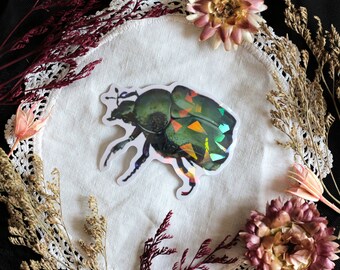 Holographic Beetle Scarab Sticker