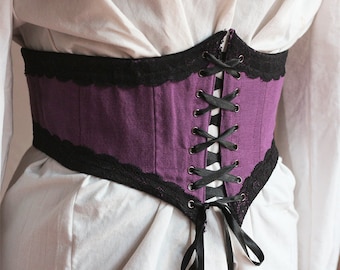 Victorian Gothic Purple Waist Cincher Corset