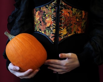 Corset belt Waist cincher Autumn forest witchy cottage core