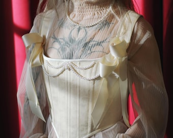 Cream and white Baroque Renaissance corset