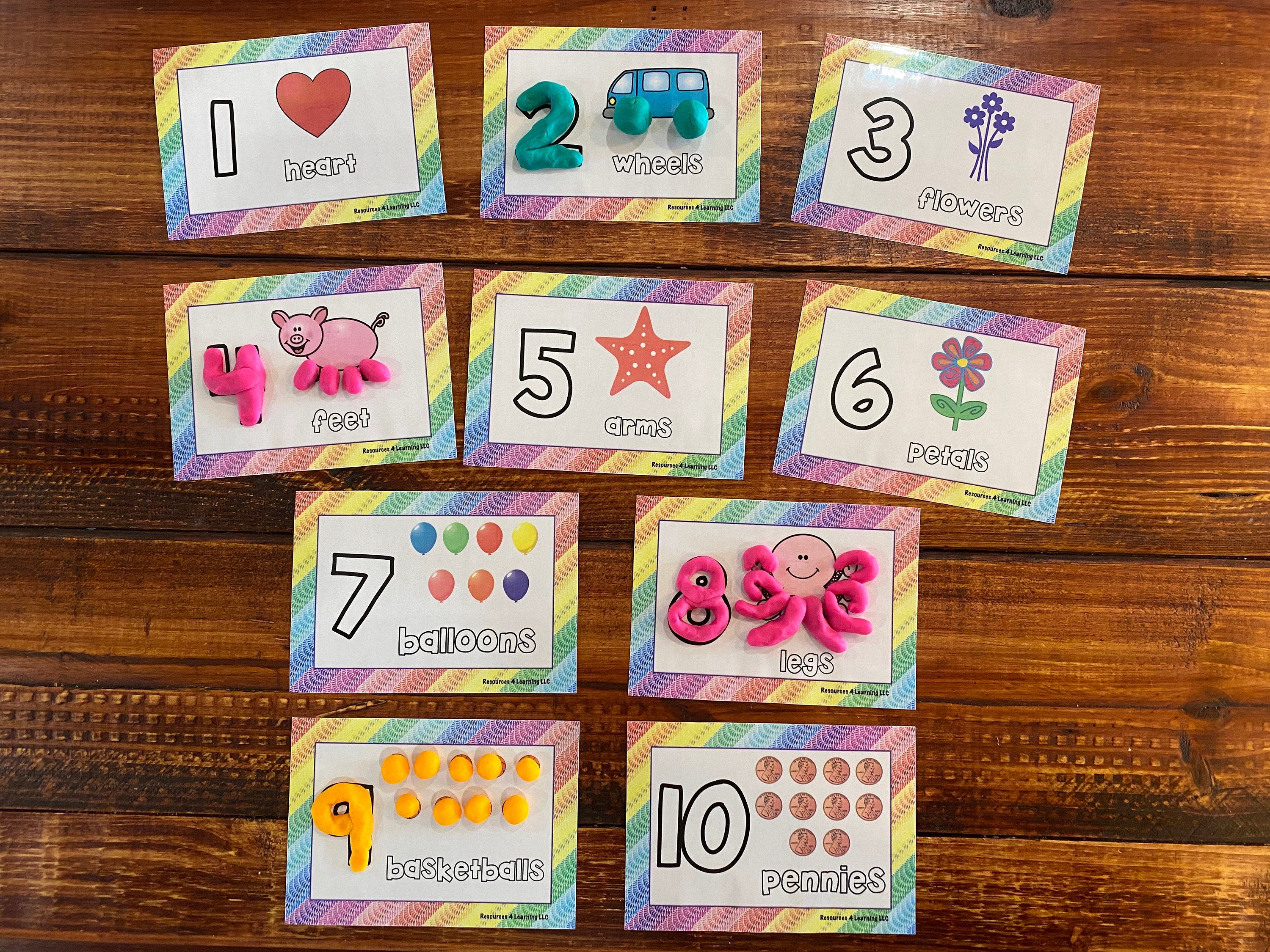 Numbers 110 Play Dough Task Cards Etsy