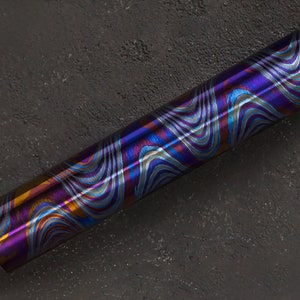ZrTi rod (Wave pattern) - Custom sizes - Mokuti rod - ZrTi - Titanium Zirconium damascus - Creative materials - Premium knife materials