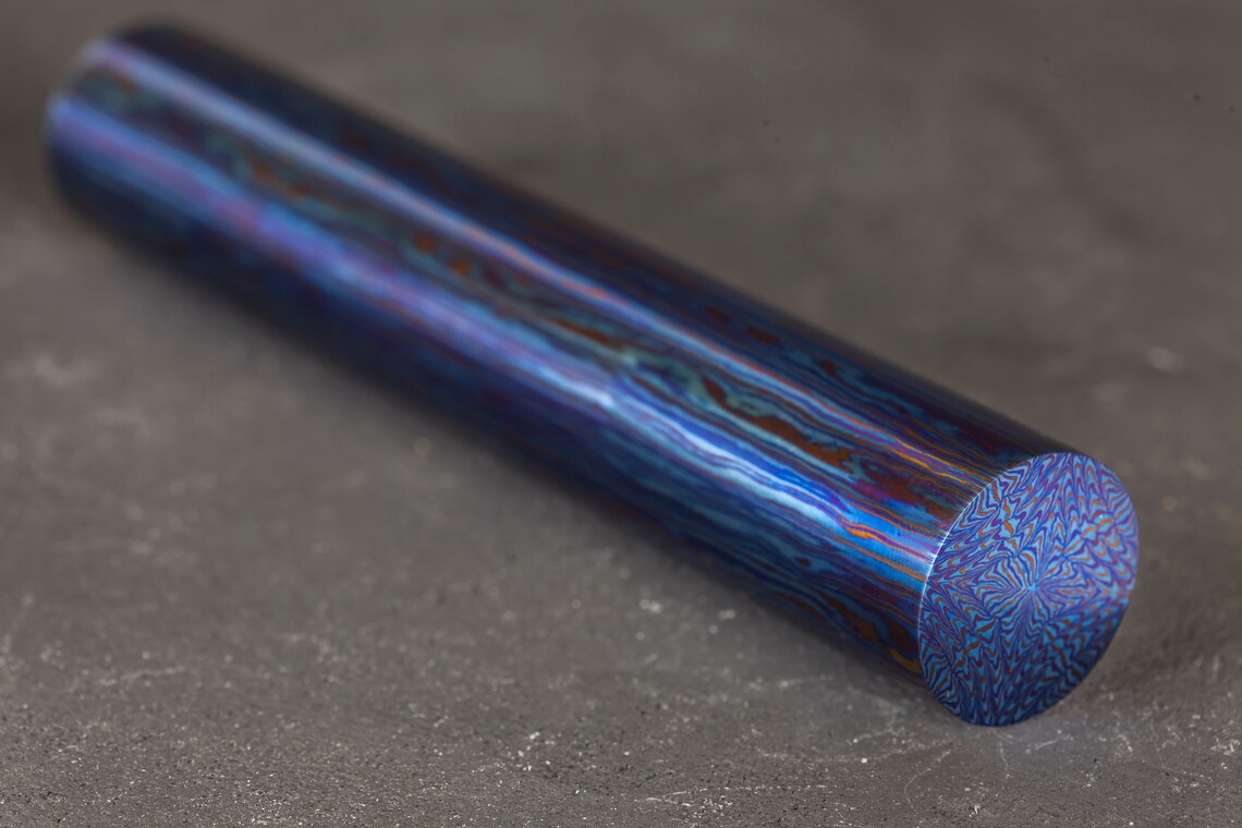 Titanium Damascus Rod 1.259 32mm Diameter X 10 Etsy