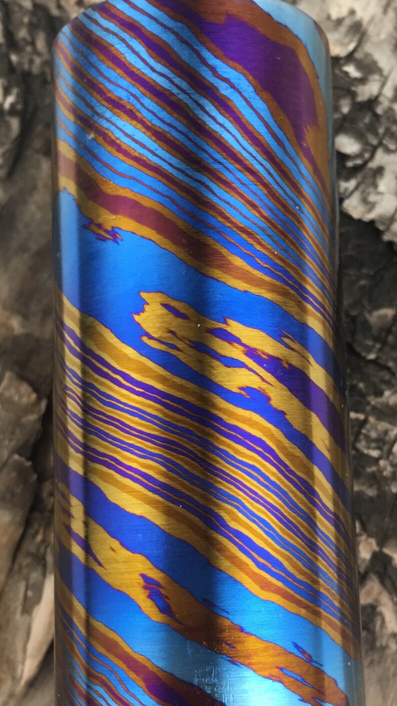 3.93 100mm Length X 24mm Diameter Titanium Damascus Etsy