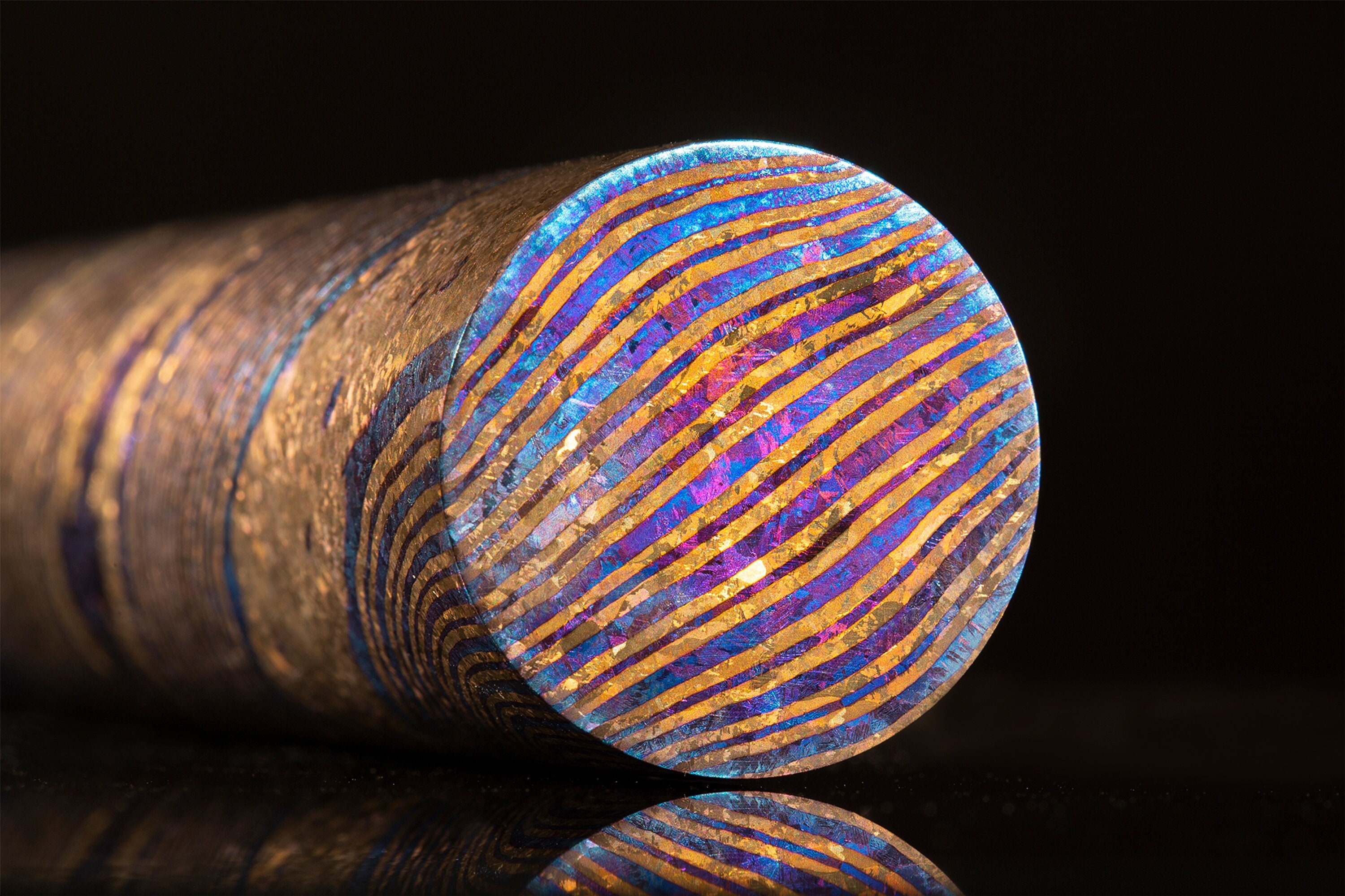 Crystallized Titanium Damascus Rod (twist Pattern) - Custom Sizes