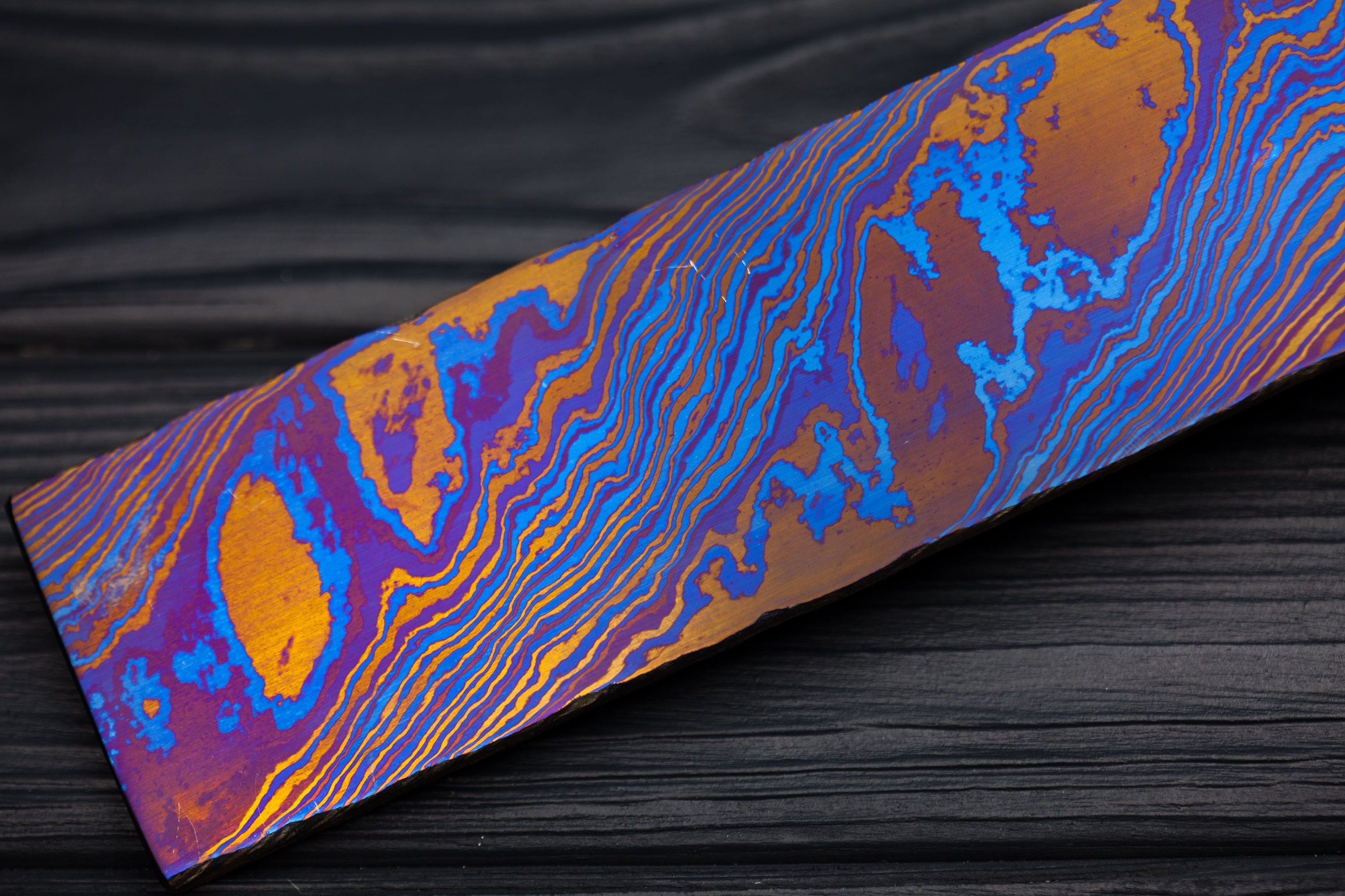 Titanium Damascus billet 16.5 x 2 x 0.2 Etsy