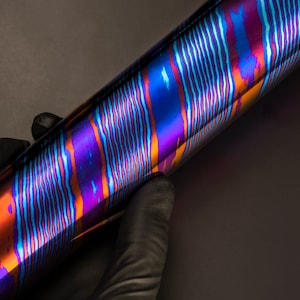 Titanium Damascus rod (4 alloys / twist pattern) - Custom sizes - Mokuti rod - Ringmaker - Metalworking - Damascus - Knife Making Supplies