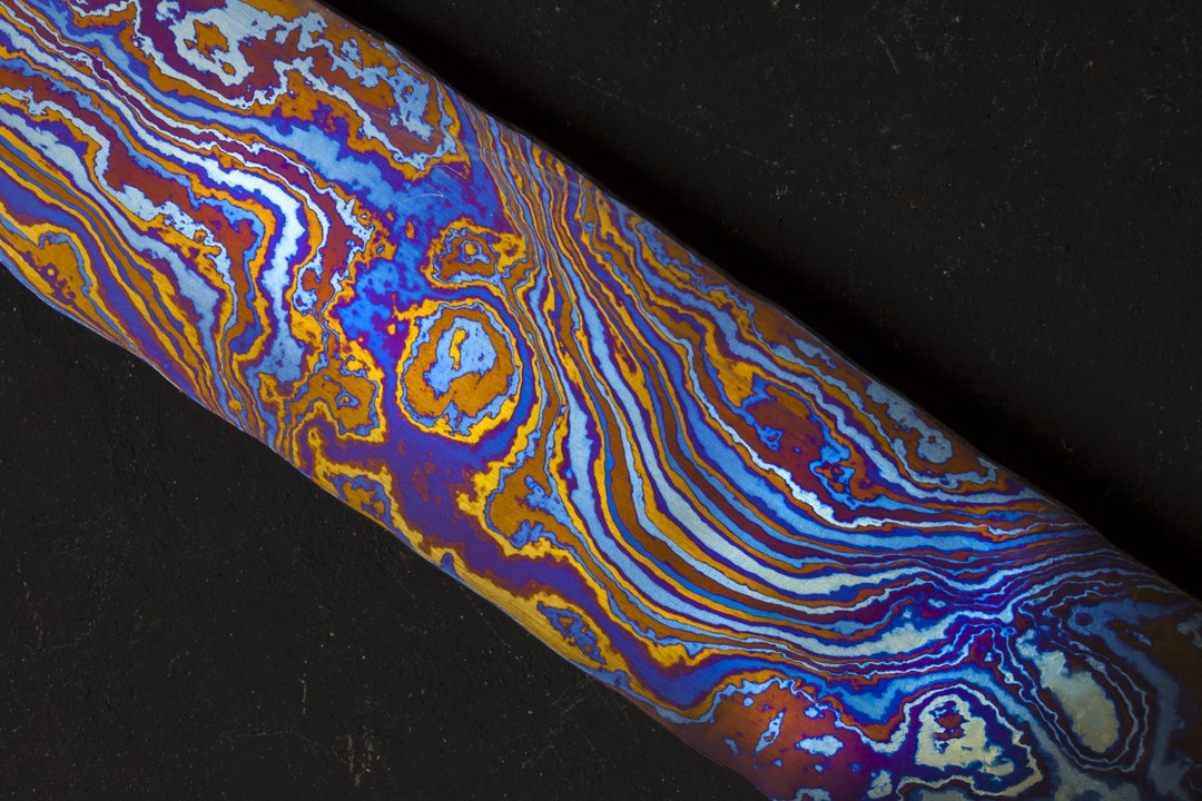Titanium Damascus Billet Custom Size Pattern on Both Sides Damascus