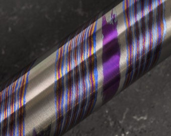 Zircuti rod (twist pattern) - Custom sizes - Mokuti rod - Black Timascus