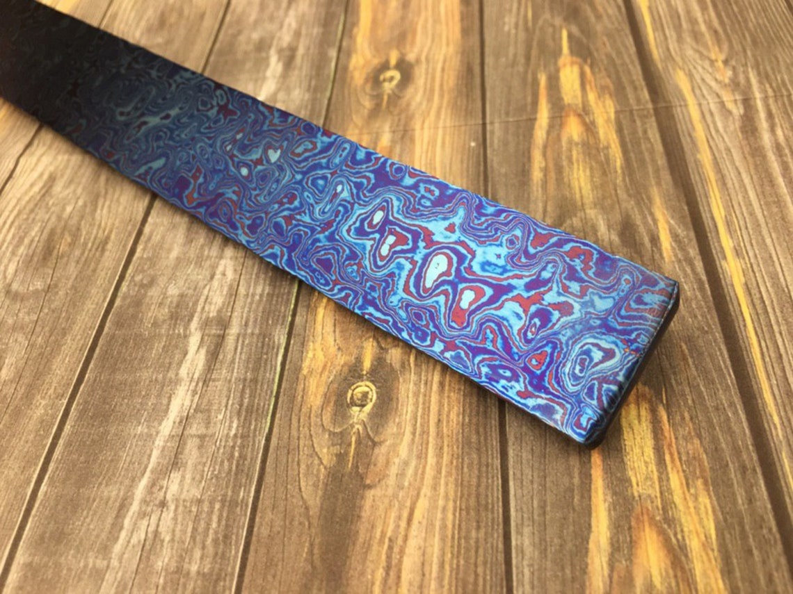 Titanium Damascus Billet 14.17 X 2.36 X .2 Etsy