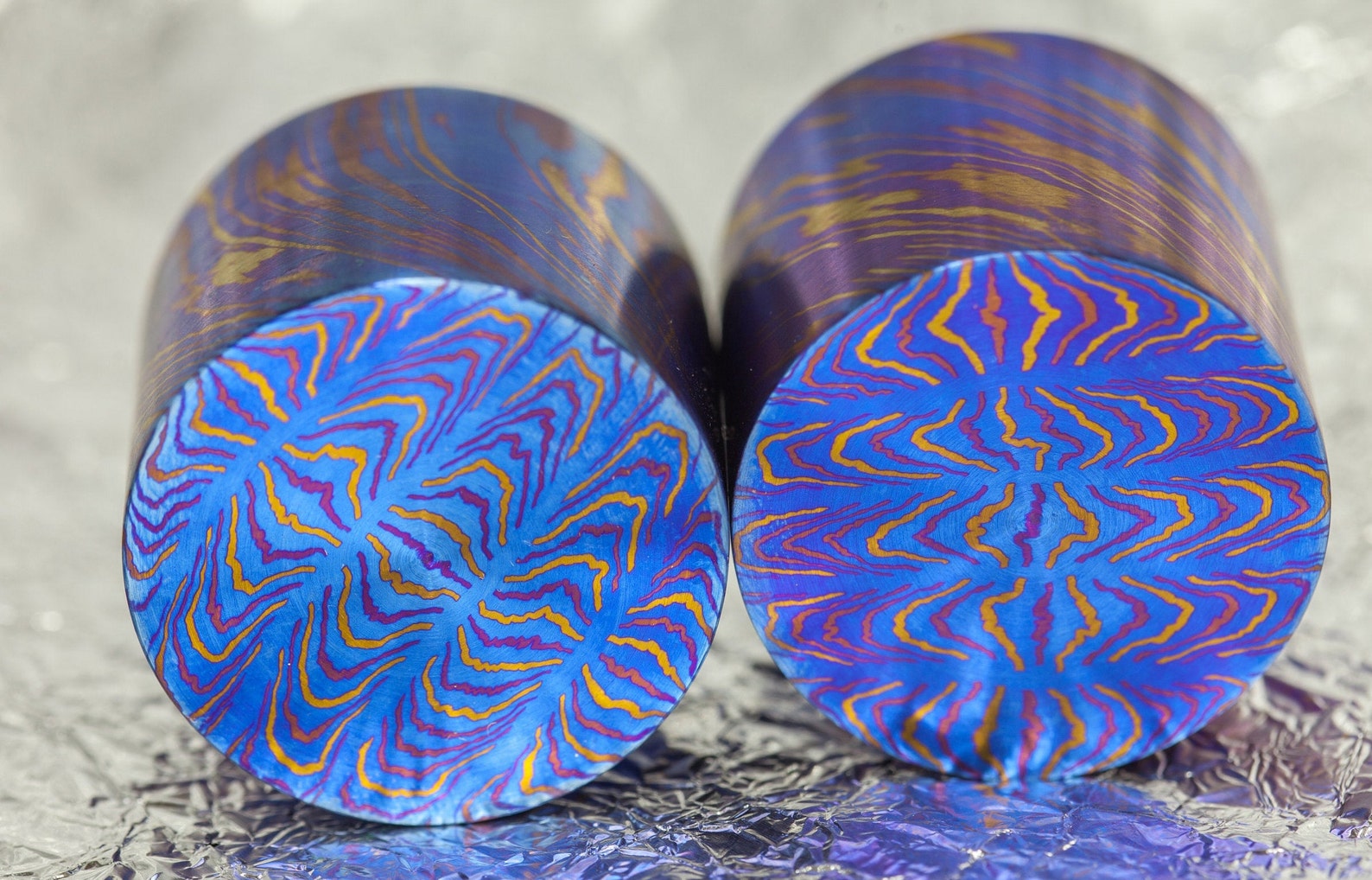 Titanium Damascus Pieces mosaic Pattern 1.18 30mm Etsy