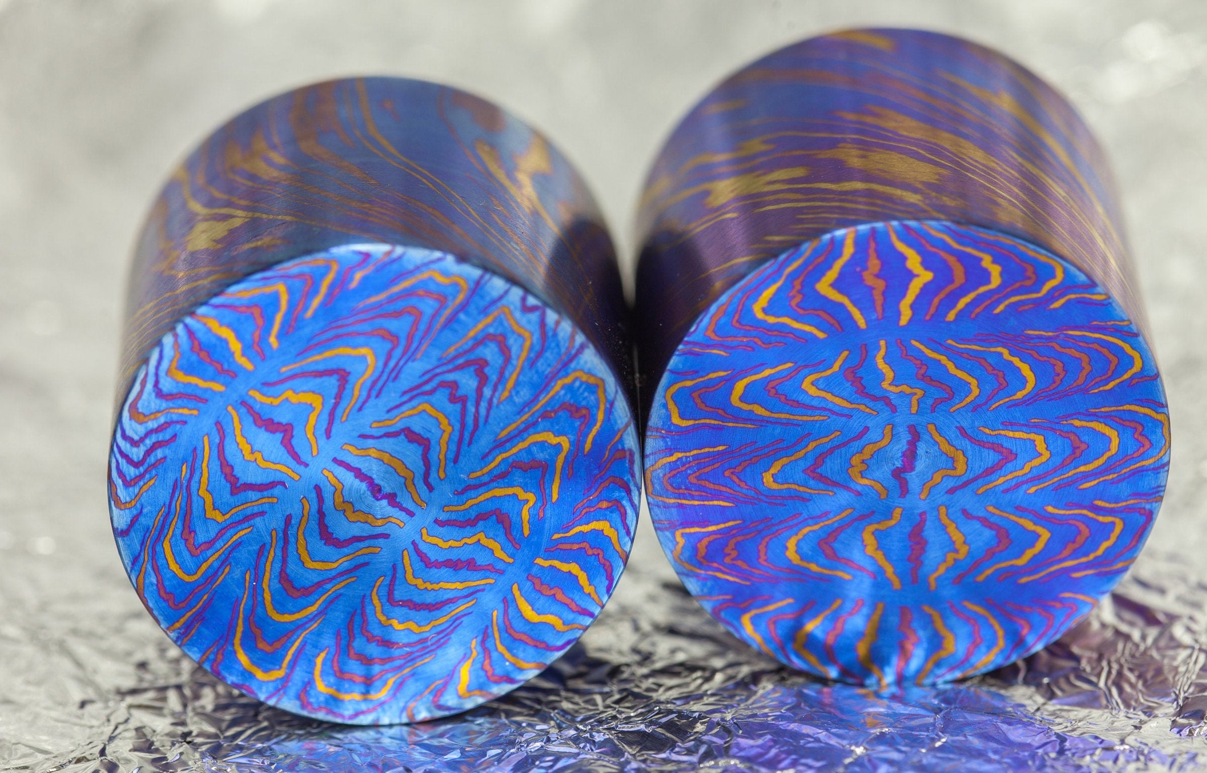 Titanium Damascus Pieces (mosaic Pattern) 1.18