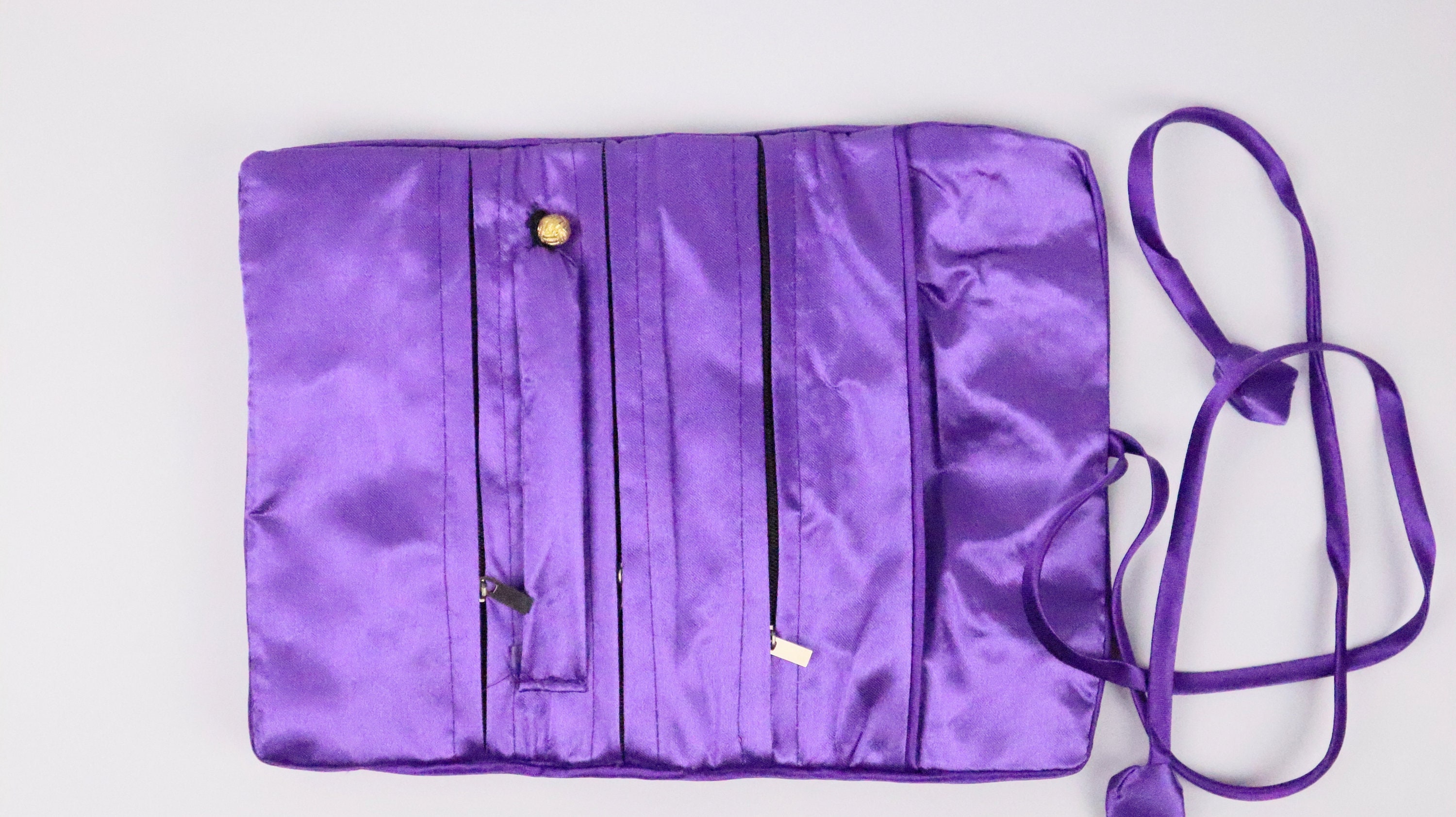 New colors Silk Wrap Organizer Jewelry Roll Travel Makeup Bag Etsy