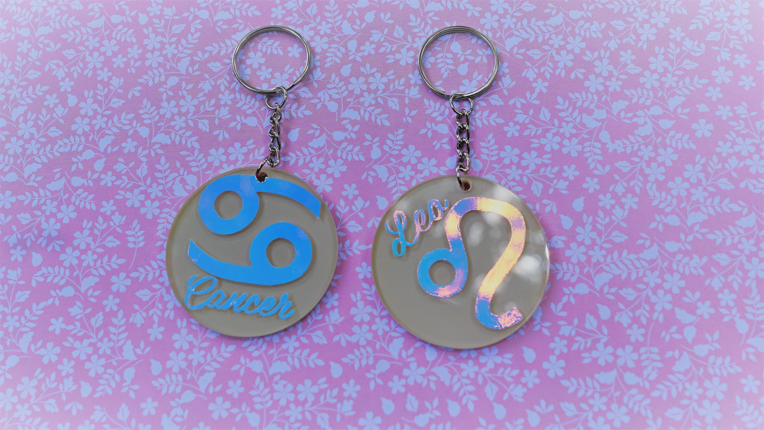 Zodiac Key Chains 2 Key Chains Astrology Zodiac Etsy UK