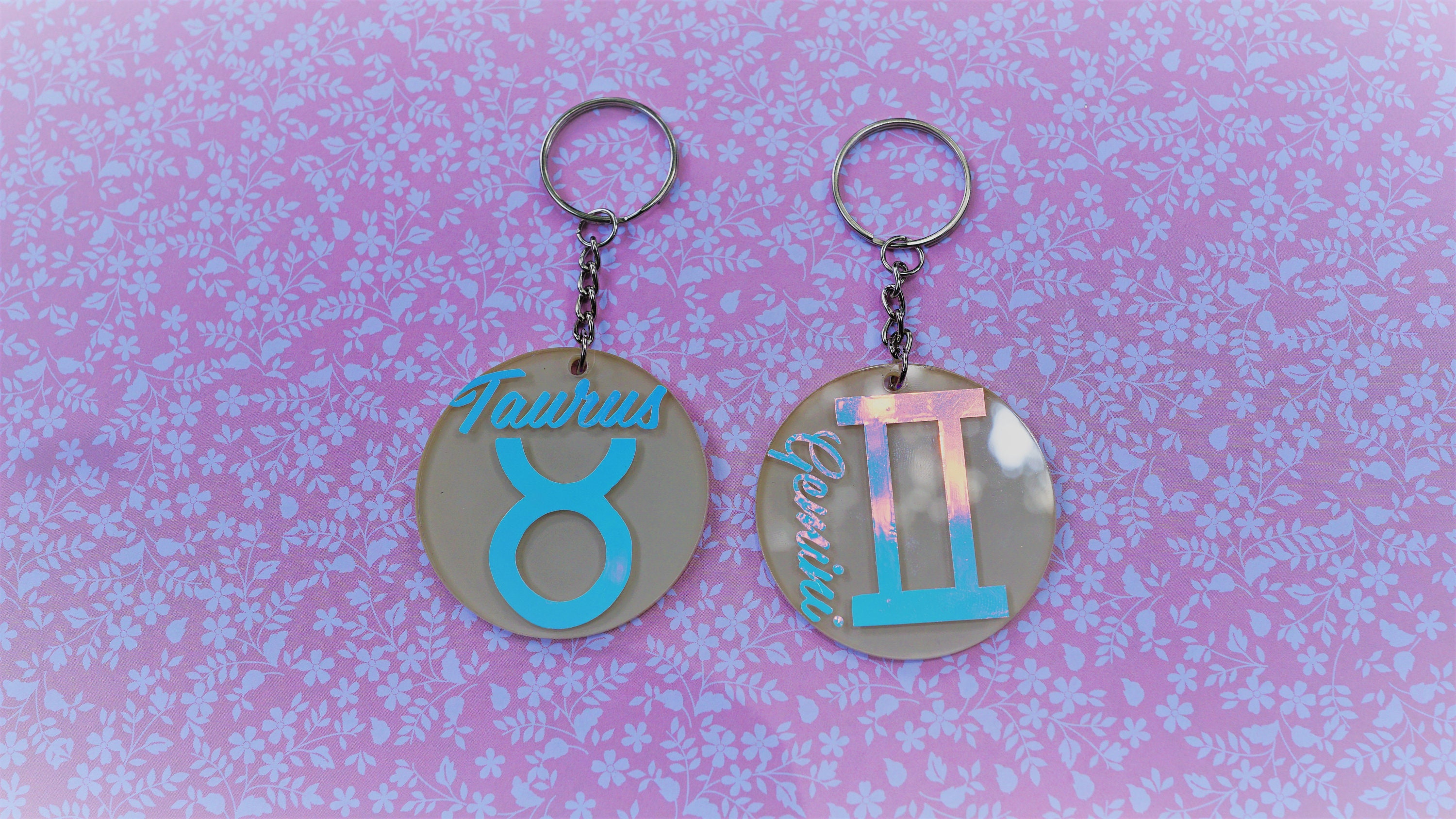 Zodiac Key Chains 2 Key Chains Astrology Zodiac Etsy UK