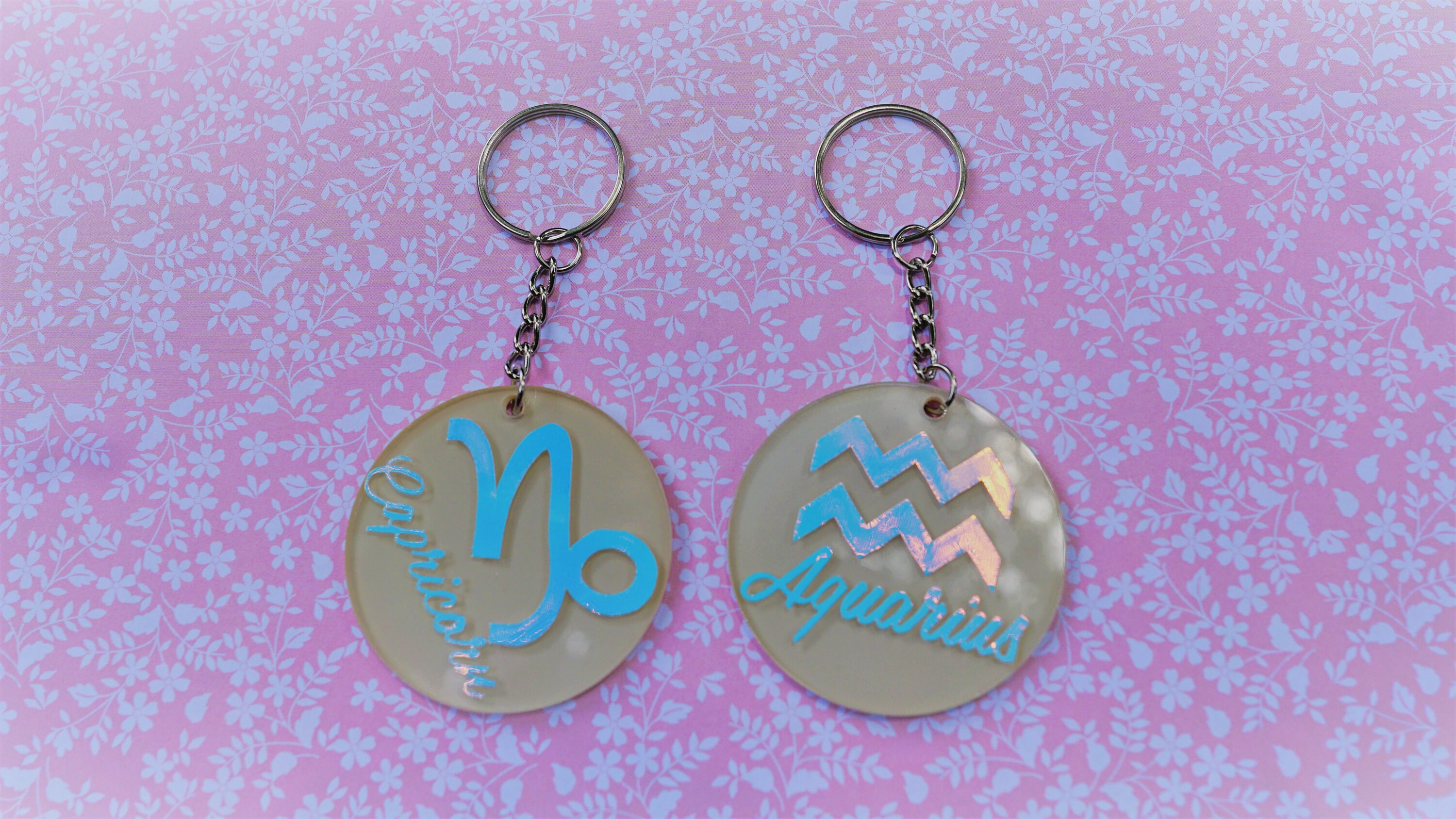 Zodiac Key Chains 2 Key Chains Astrology Zodiac Etsy UK