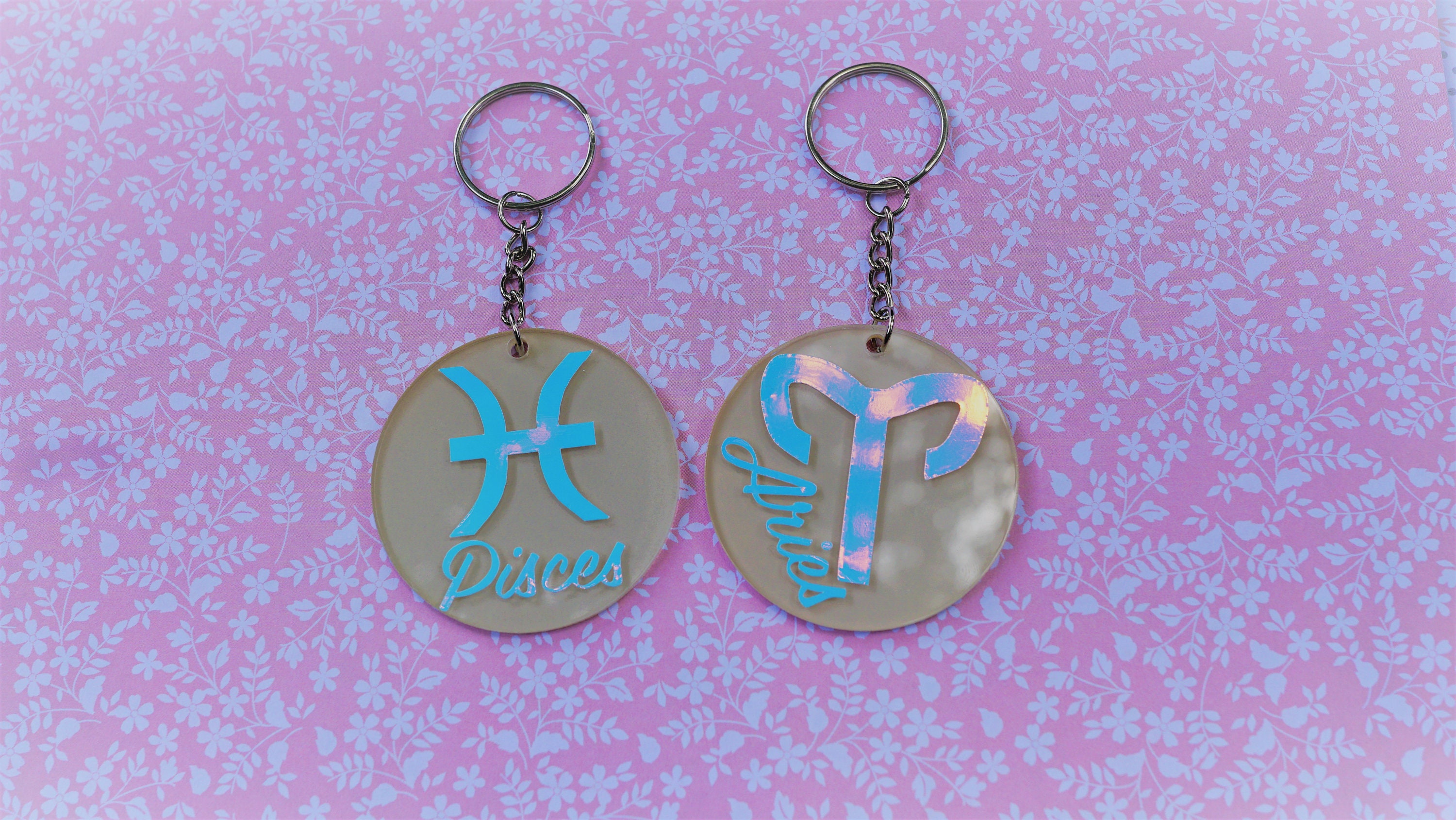 Zodiac Key Chains 2 Key Chains Astrology Zodiac Etsy UK