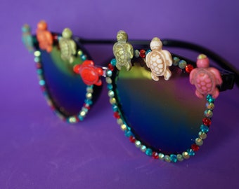 Pride rainbow bling embellished sunglasses