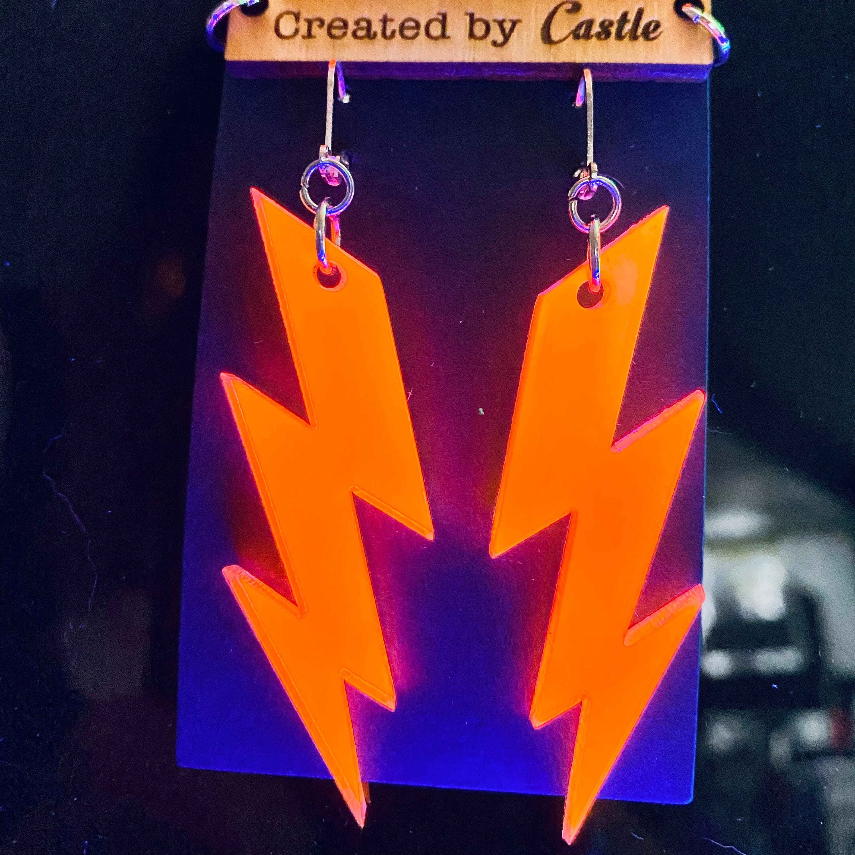 Lightning Bolt Earrings  i am acrylic
