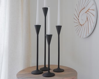 Vintage Found Iron Candle Holders, Black Iron Candlestick Holders, Varying Sizes, Taper Candlestick Holders Small, Medium, Large