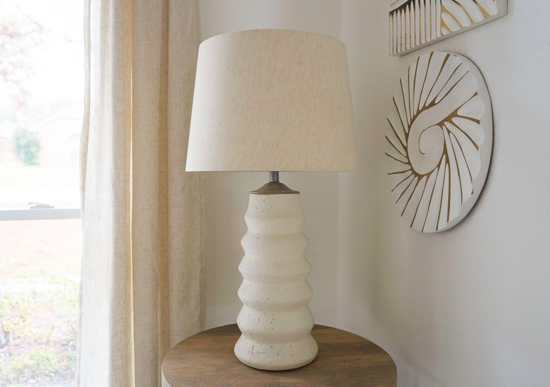 White Table Lamp, Modern Lamp, Bedside Table Lamp, Living Room Lamp ...