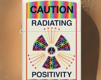 Zippo Lighter: Positivity Design, Glow In The Dark, Windproof, New In Box