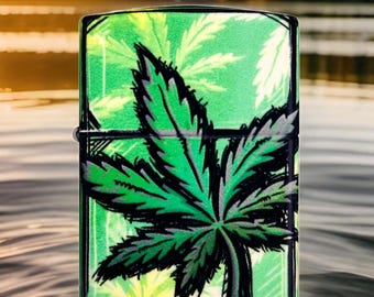 Zippo Glowing Leaf Design Premium Windproof Lighter Glow in the Dark New in Box
