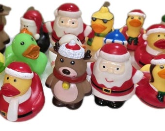 12pk Christmas Themed Rubber Duck Assortment - Quacky Holiday Mix