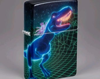 Zippo Windproof Lighter: Cyber Dino, Glow-in-the-Dark