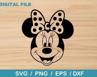 Minnie Mouse Face - Digital Download, Instant Download, svg, dxf, eps & png files included!