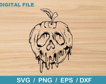 Snow White Posion Apple - Halloween, Snow White - Digital Download, Instant Download, svg, dxf, eps & png files included!