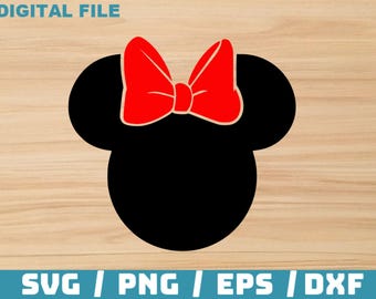 Minnie Mouse Head Silhouette - Digital Download, Instant Download, svg, dxf, eps & png files included! Laser cut files, Cricut, Silhouette