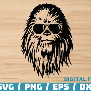Chewbacca met zonnebril - Star Wars - digitale download, direct downloaden, svg-, dxf-, eps- en png-bestanden inbegrepen! Chewie svg-snijbestanden cricut
