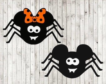 Halloween spider svg, minnie mouse mickey mouse spider svg, clipart, cut files for cricut silhouette