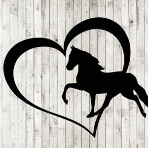 Horse heart svg, horse svg, cut files for crict, cut files for silhouette, clipart, SVG, Instant Download