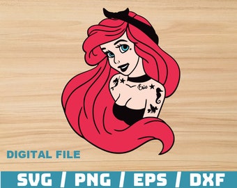 Little Mermaid , little mermaid svg, little mermaid png, Punk Ariel layered svg, Ariel png, clipart, Ariel svg , Ariel